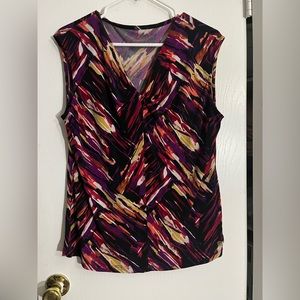 Moving Sale! Multicolored V Neck Blouse